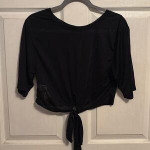 Fabletics 2 way sheer wrap cropped T-shirt M